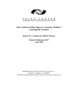 Does Antitrust Policy Improve Consumer Welfare