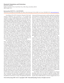 Hominid Adaptations and Extinctions
