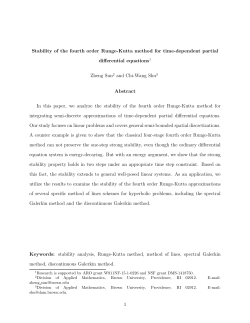 Stability of the fourth order Runge-Kutta method for time