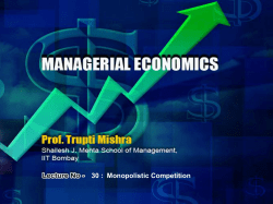 30 : Monopolistic Competition