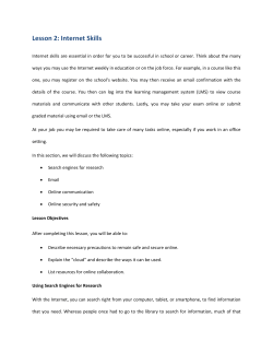 Lesson 2: Internet Skills