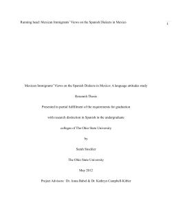 Mexican Immigrants` Views on the Spanish Dialects in Mexico