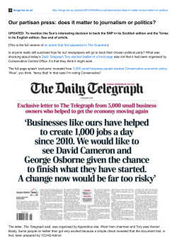 Our partisan press: does it matter to journalism or politics?