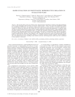 rapid evolution of postzygotic reproductive isolation in stalk
