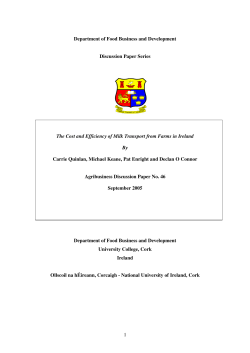 1 Department of Food Business and Development Discussion