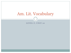 Am. Lit. Vocabulary