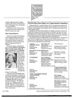 Election Has Some Impact on Congressional Committees