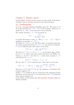 Chapter 2 Sobolev spaces 2.1 Preliminaries