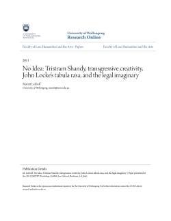 No Idea: Tristram Shandy, transgressive creativity, John Locke&acirc;&bull;Žs