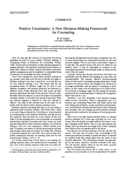Positive uncertainty: A new decision-making framework