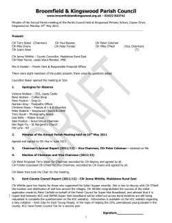 Minutes - Broomfield and Kingswood Parish Council