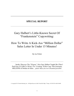 Gary Halbert`s Little-Known Secret Of