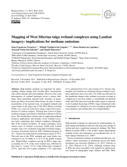 Mapping of West Siberian taiga wetland