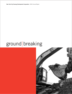 2003 Annual Report - New York City Housing Development