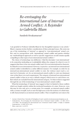 Re-envisaging the International Law of Internal Armed Conflict: A