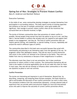 Opting Out of War: Strategies to Prevent Violent Conflict