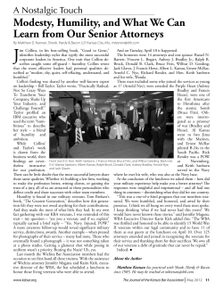 Modesty, Humility, and What We Can Learn from Our Senior Attorneys