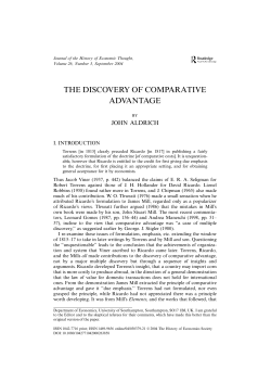 the discovery of comparative advantage - Economics