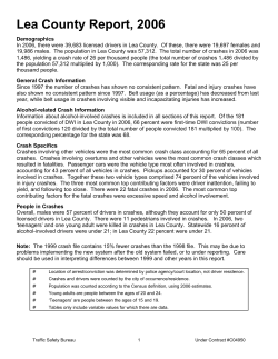 Lea County Report, 2006 - New Mexico Traffic Crash Data