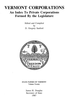 An Index to Private Corporations Formed by the Legislature