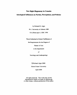 New Right Eegemony in Canada - Biblioth&egrave;que et Archives Canada