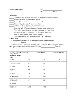 Momentum Worksheet
