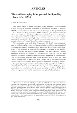 The Anti-Leveraging Principle and the Spending Clause after NFIB