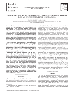 radar architecture and evolution of channel bars in wandering