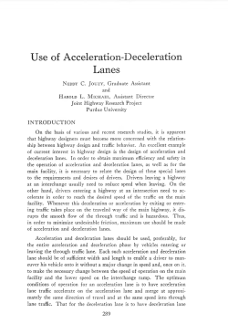 Use of Acceleration-Deceleration Lanes - Purdue e-Pubs
