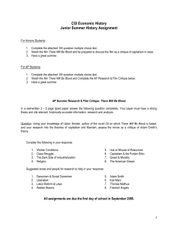 CGI Economic History Junior Summer History Assignment