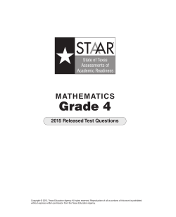 2015 TX STAAR Grade 4 Math Released Book