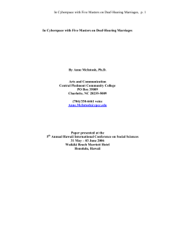 In Cyberspace with the Masters on Deaf-Hearing Marriages