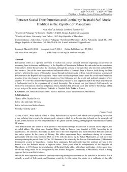 Bektashi Sufi Music Tradition in the Republic of