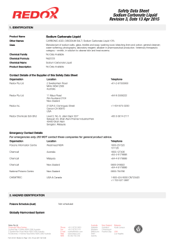 Redox Pty Ltd - Safety Data Sheet Sodium Carbonate Liquid