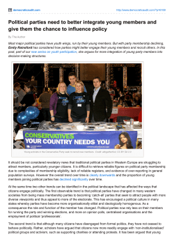 Political parties need to better integrate young members and give