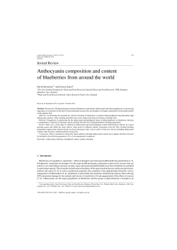 Anthocyanin composition and content of blueberries from around the