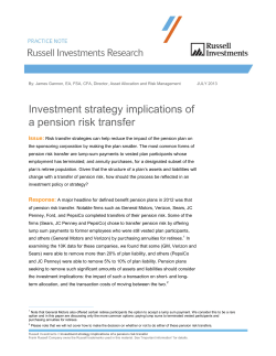 Investment strategy implications of a pension risk transfer