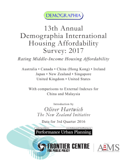 13th Annual Demographia International Housing Affordability