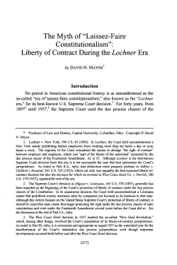 The Myth of "Laissez-Faire Constitutionalism"