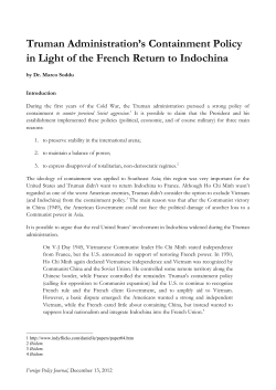 Truman Administration`s Containment Policy in Light of the French