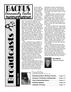 2009 September - Backus Community Center