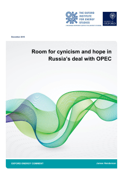 Room for cynicism and hope in Russia`s deal with OPEC