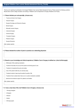 Surgical Palliative Care Learner Needs Assessment