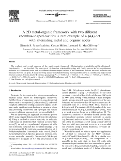 A 2D metal-organic framework with two different rhombus