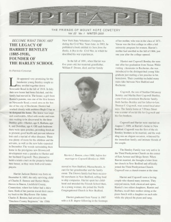 the legacy of harriet bentley - Friends of Mount Hope Cemetery