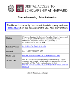 Evaporative cooling of atomic chromium The Harvard community