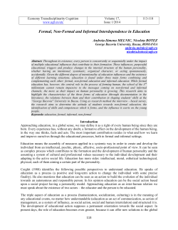 Formal, Non-Formal and Informal Interdependence in Education