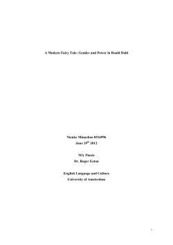 A Modern Fairy Tale: Gender and Power in Roald Dahl - UvA-DARE