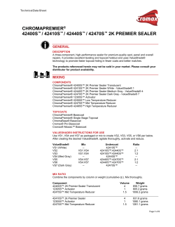 chromapremier® 42400s / 42410s / 42440s / 42470s 2k premier