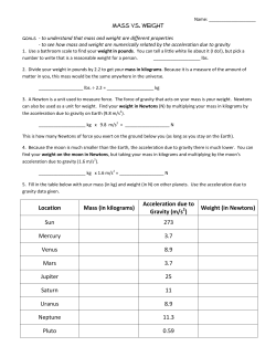 Mass vs. Weight